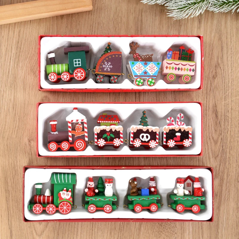 Christmas Wooden Train Ornament – Merry Christmas Home Decor & Kids Gift for 2024