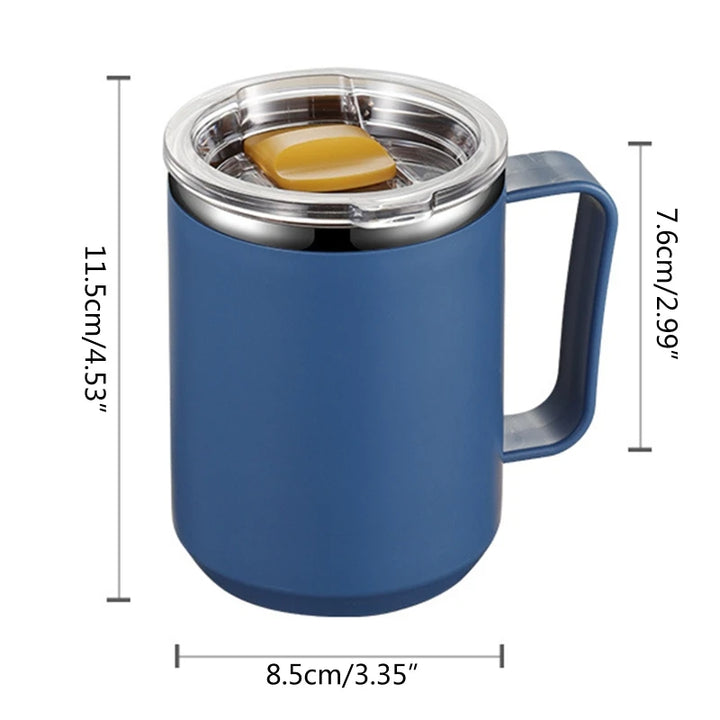 Stainless Steel Travel Mug with Lid & Handle