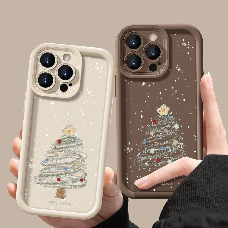 Festive Christmas Tree Shockproof TPU Phone Case for iPhone - Stylish & Protective Holiday Cover