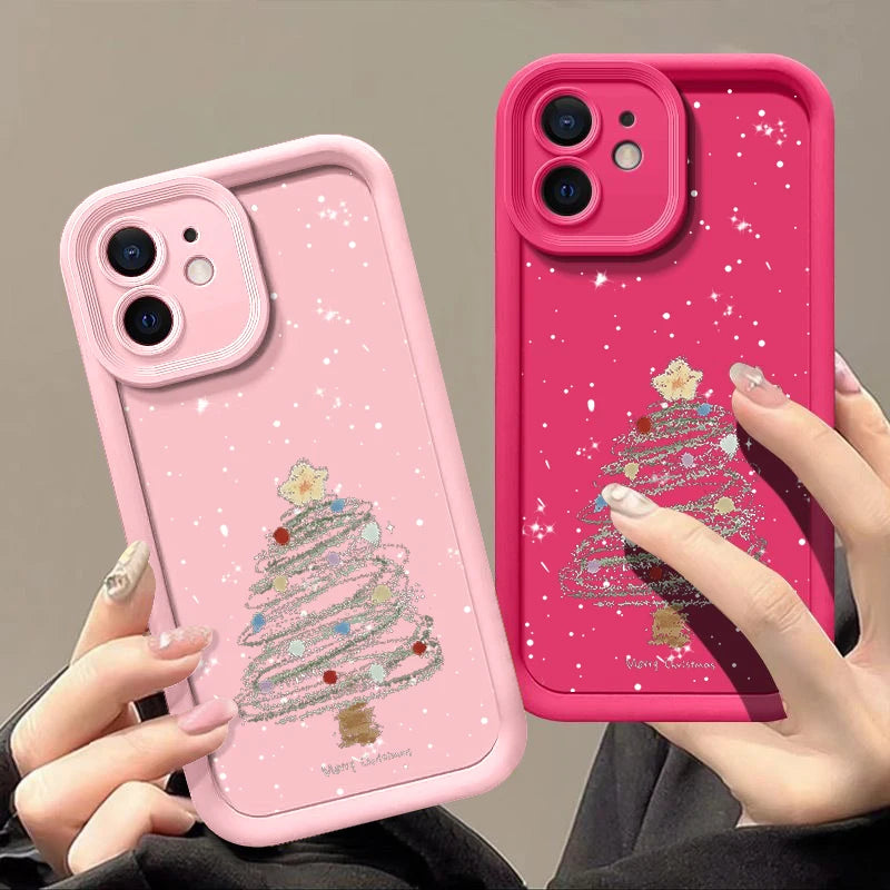 Festive Christmas Tree Shockproof TPU Phone Case for iPhone - Stylish & Protective Holiday Cover