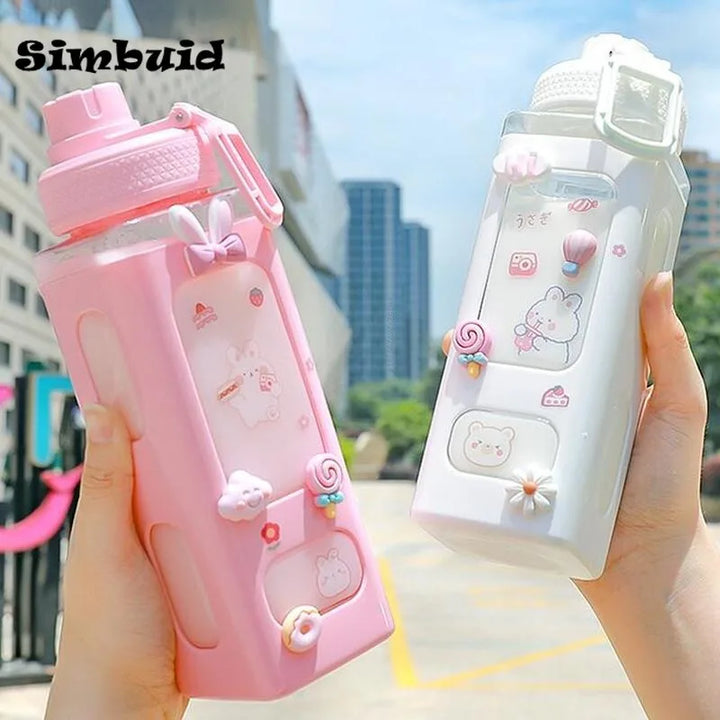 Kawaii Stickered Water Bottle for Girls