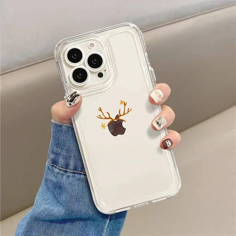 Funny Santa & New Year Cartoon Phone Case - Shockproof Soft Shell for iPhone