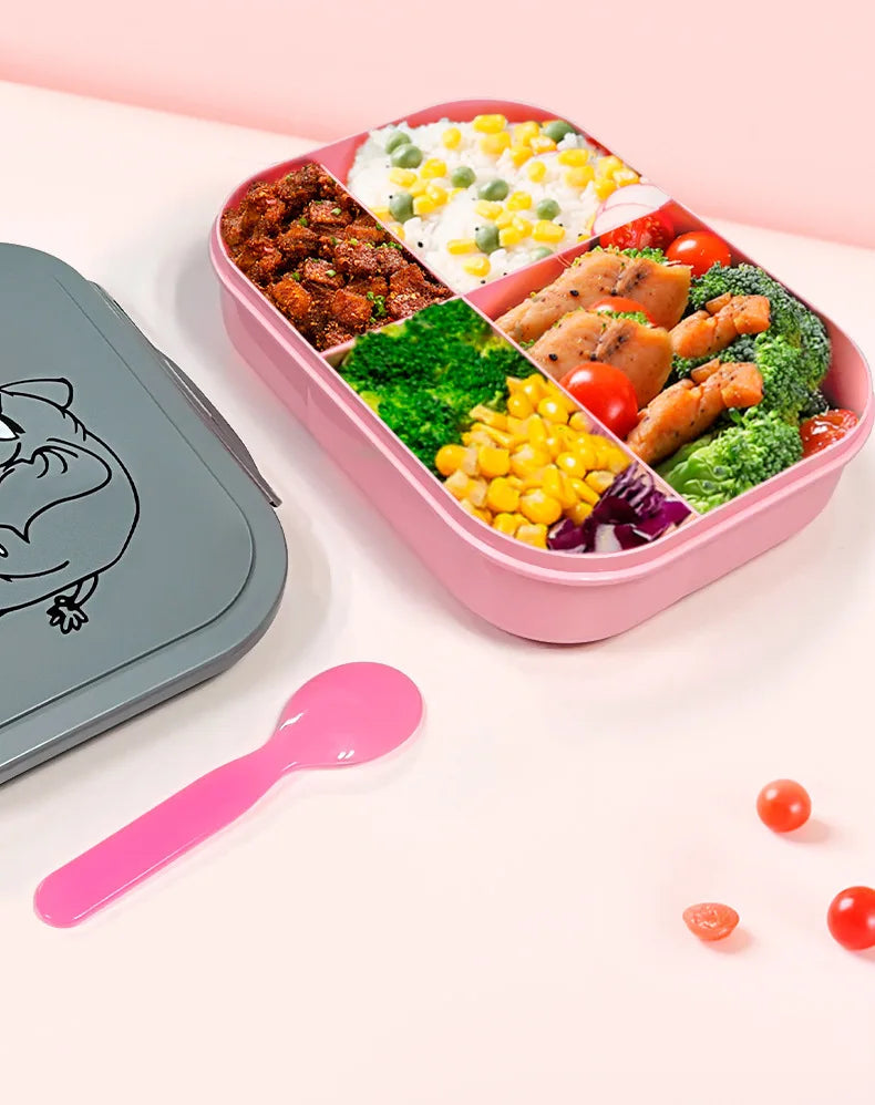 Cartoon Elephant Bento Box with Water Bottle