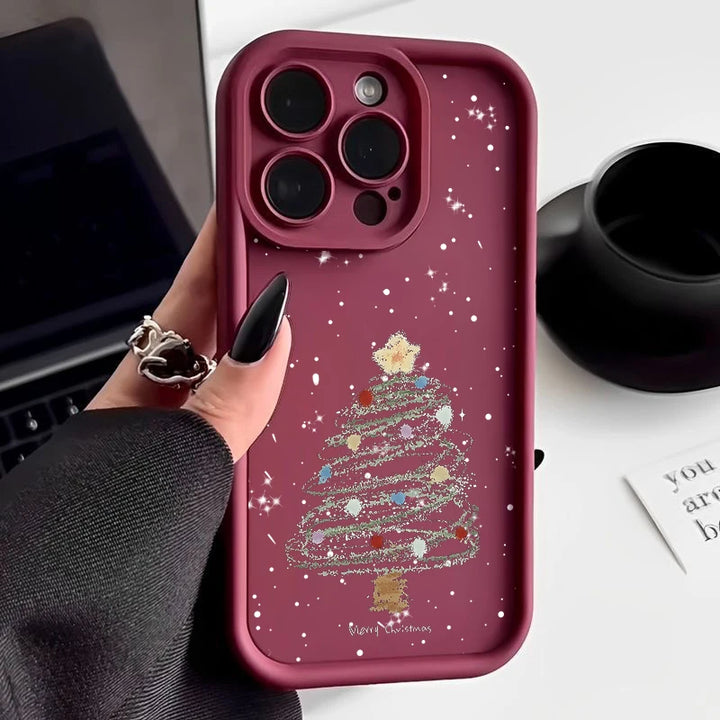 Festive Christmas Tree Shockproof TPU Phone Case for iPhone - Stylish & Protective Holiday Cover