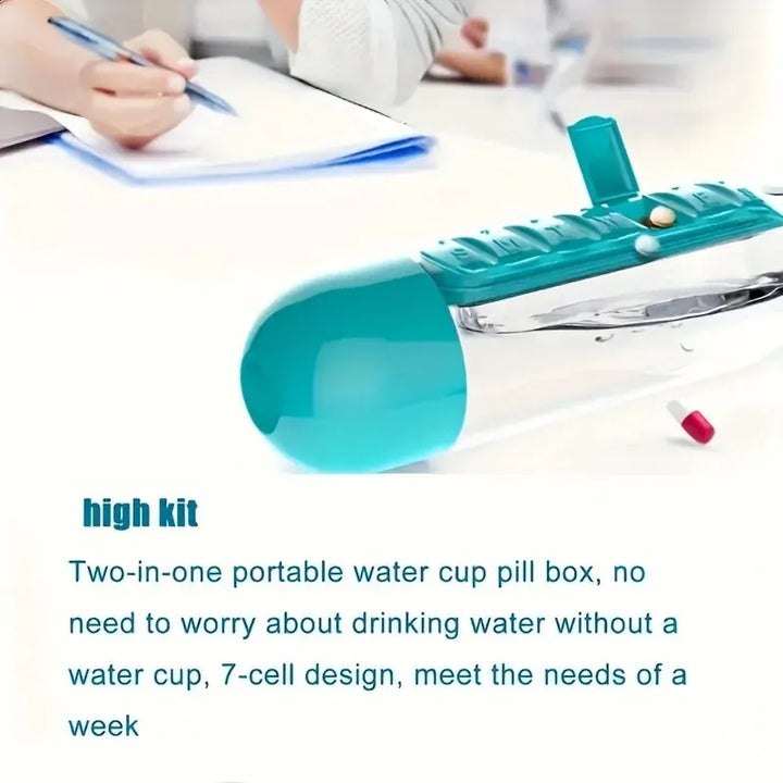 Water Bottle with Built-in Pill Box