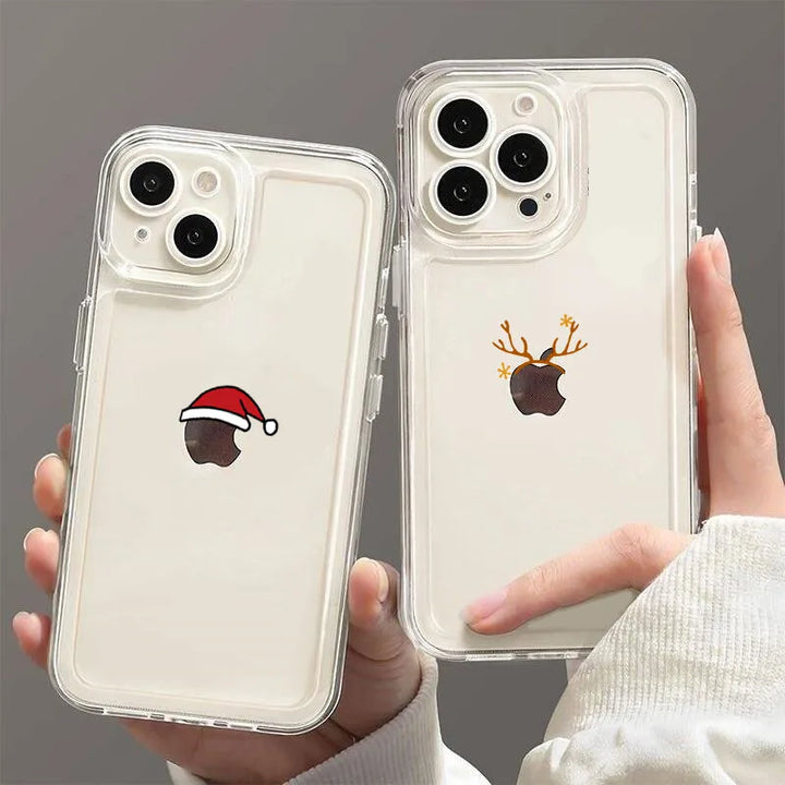 Funny Santa & New Year Cartoon Phone Case - Shockproof Soft Shell for iPhone