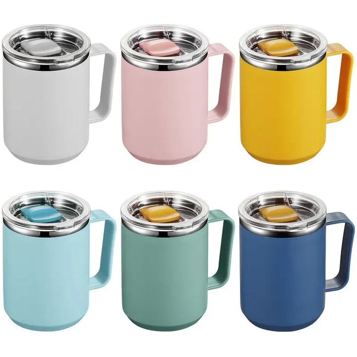 Stainless Steel Travel Mug with Lid & Handle