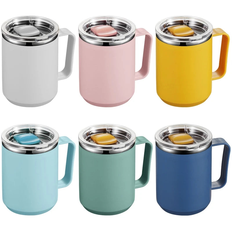 Stainless Steel Travel Mug with Lid & Handle