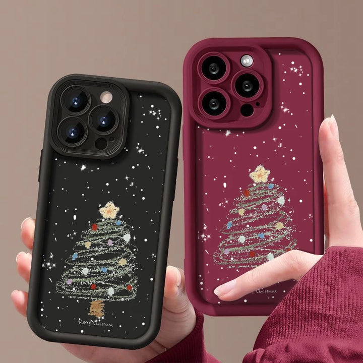 Festive Christmas Tree Shockproof TPU Phone Case for iPhone - Stylish & Protective Holiday Cover