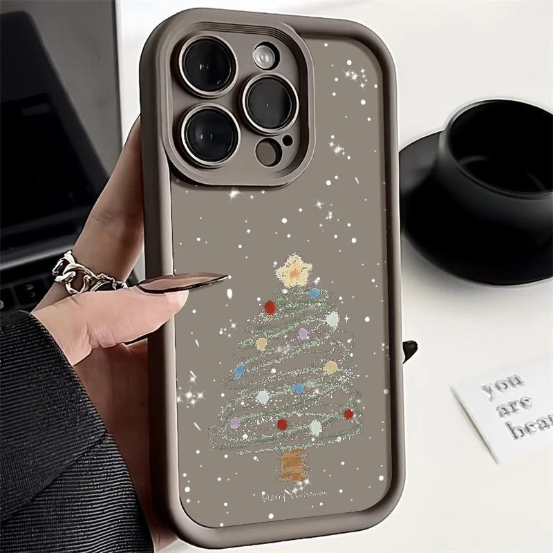 Festive Christmas Tree Shockproof TPU Phone Case for iPhone - Stylish & Protective Holiday Cover