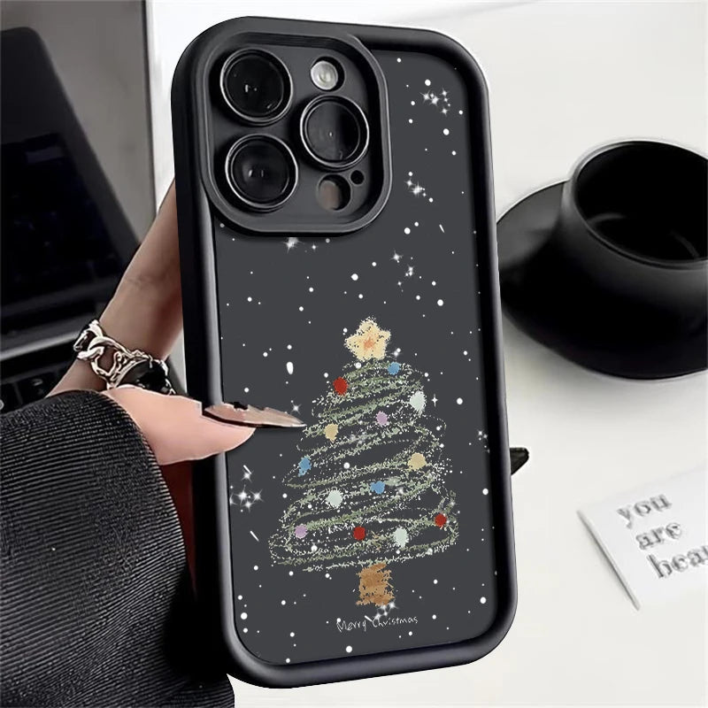 Festive Christmas Tree Shockproof TPU Phone Case for iPhone - Stylish & Protective Holiday Cover