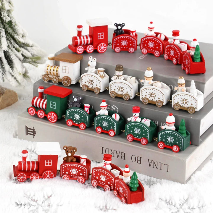 Christmas Wooden Train Ornament – Merry Christmas Home Decor & Kids Gift for 2024