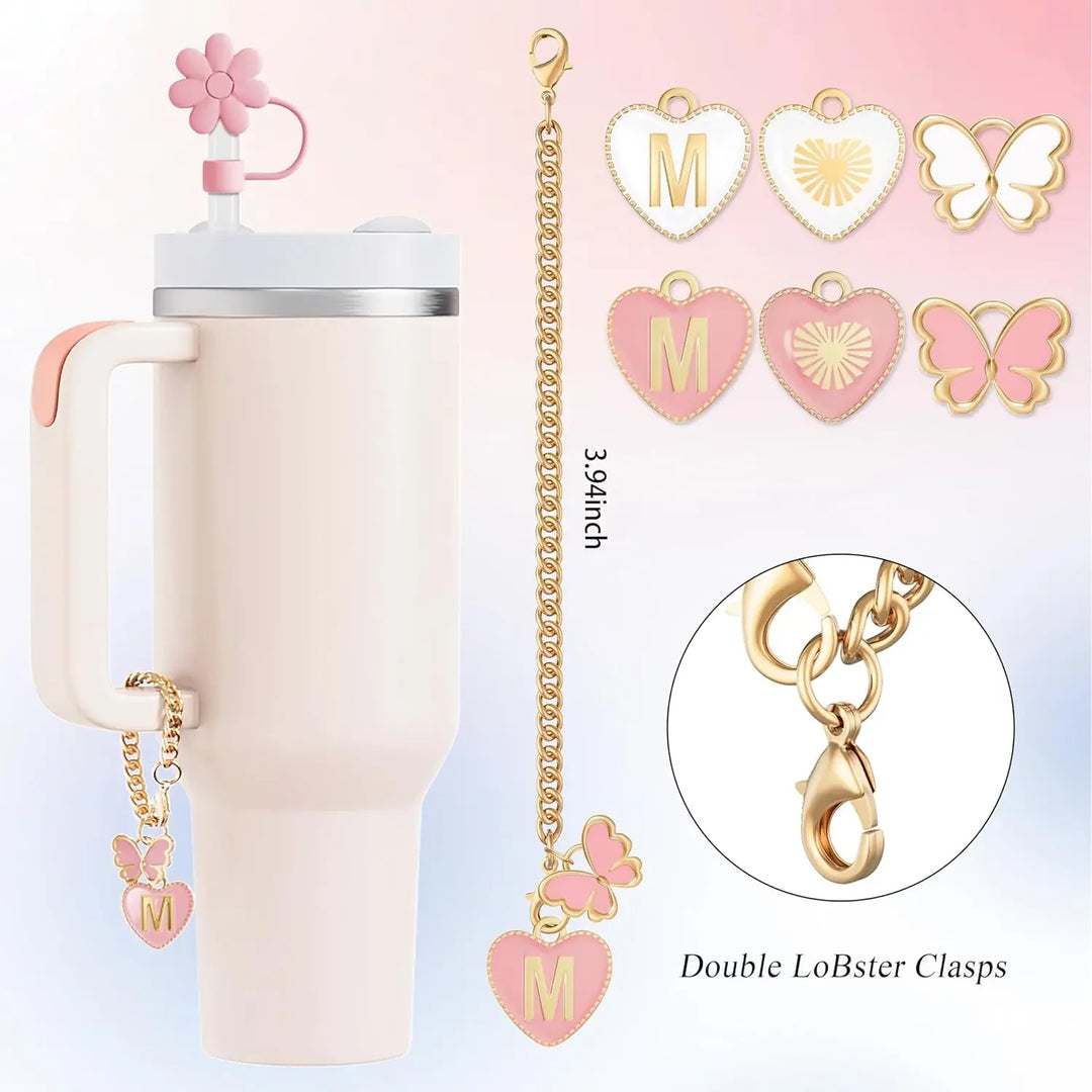 Charms & Flower Straw Set - 5pc