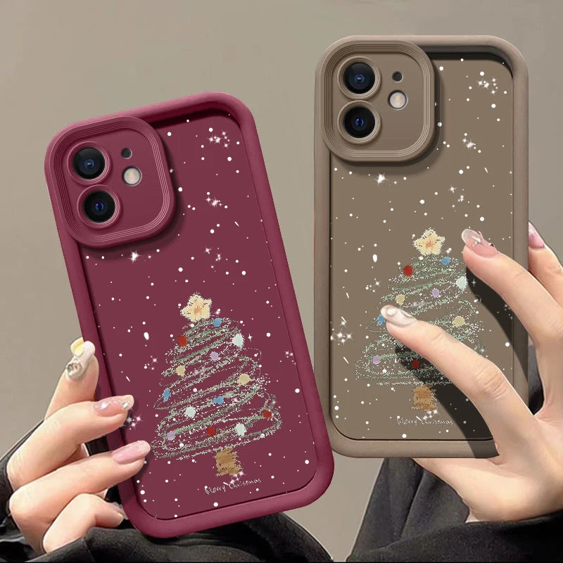 Festive Christmas Tree Shockproof TPU Phone Case for iPhone - Stylish & Protective Holiday Cover