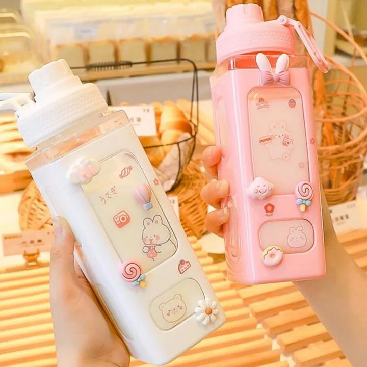 Kawaii Stickered Water Bottle for Girls