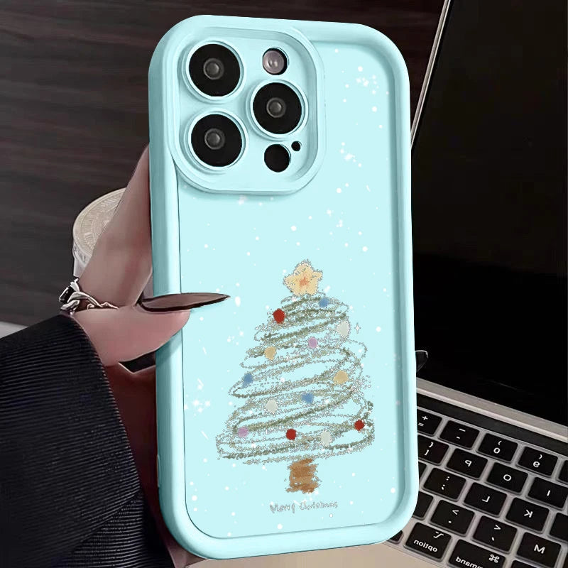 Festive Christmas Tree Shockproof TPU Phone Case for iPhone - Stylish & Protective Holiday Cover